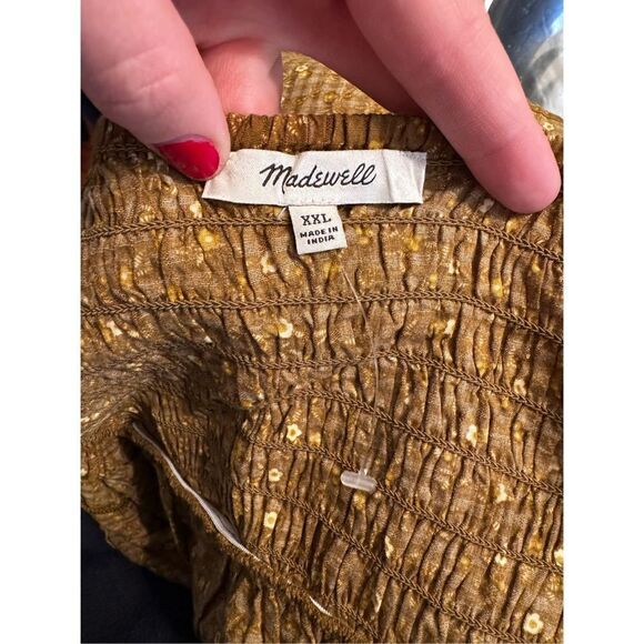 NWOT Madewell Rosalie Tie-Strap Top in Daisy Stitch Peplum Size XXL - Picture 5 of 17